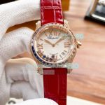 AN Replica Chopard Happy Sport Colored Diamonds Watch White Dial Rose Gold Case